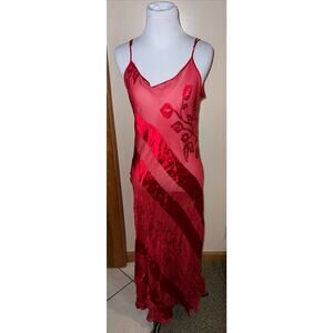 VTG Fredericks Of Hollywood long red beaded lingerie gown 90s Y2K SZ M